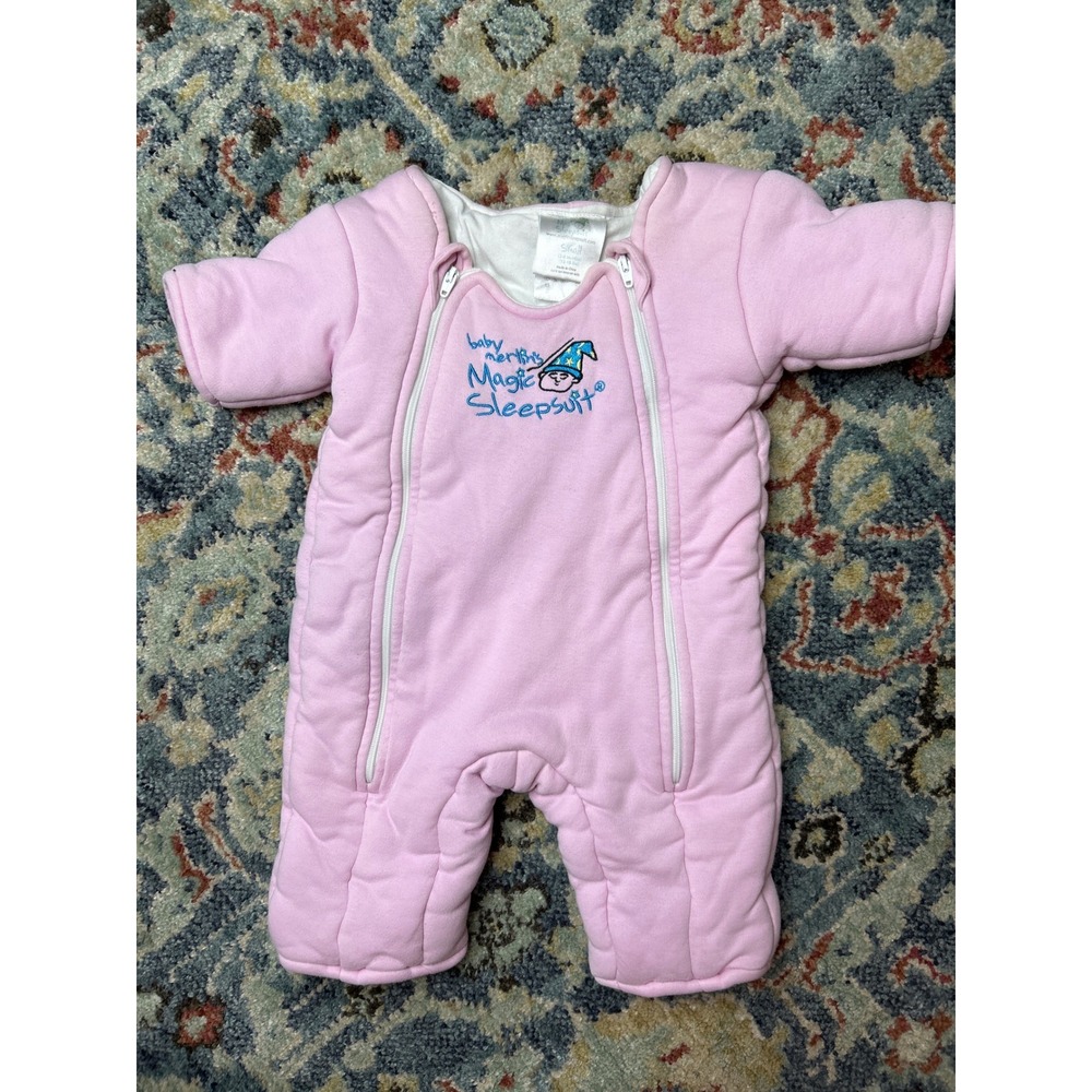 Baby Merlin Magic Sleepsuit Girls 3-6M Pink Transition Swaddle